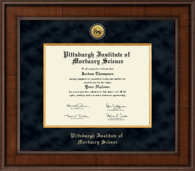 Pittsburgh Institute of Mortuary Science diploma frame - Presidential Gold Engraved Diploma Frame in Madison