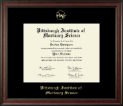 Pittsburgh Institute of Mortuary Science Gold Embossed Diploma Frame in Studio