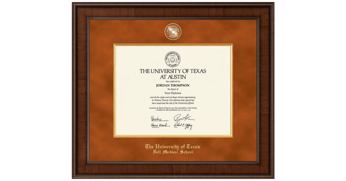 UT Dell Medical School Diploma Frames Church Hill Classics