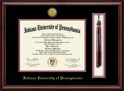 Indiana University of Pennsylvania diploma frame - Gold Engraved Tassel & Cord Diploma Frame in Southport