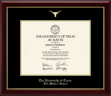 The University of Texas at Austin diploma frame - Gold Embossed Diploma Frame in Gallery
