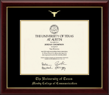 The University of Texas at Austin diploma frame - Gold Embossed Diploma Frame in Gallery