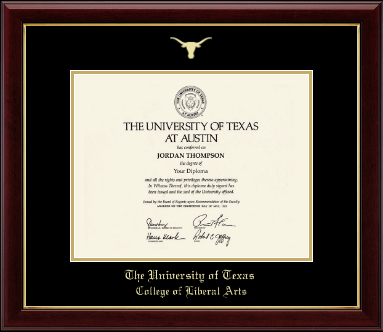 The University of Texas at Austin diploma frame - Gold Embossed Diploma Frame in Gallery