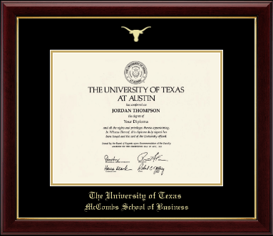 The University of Texas at Austin diploma frame - Gold Embossed Diploma Frame in Gallery