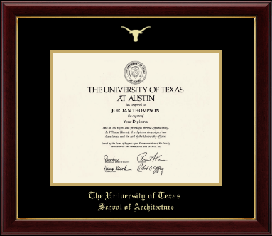 The University of Texas at Austin diploma frame - Gold Embossed Diploma Frame in Gallery