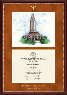 The University of Texas at Austin diploma frame - Campus Scene Diploma Frame in Kensington Gold