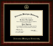 Nebraska Wesleyan University Gold Embossed Diploma Frame in Murano