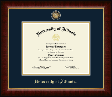 University of Illinois diploma frame - Brass Masterpiece Medallion Diploma Frame in Murano