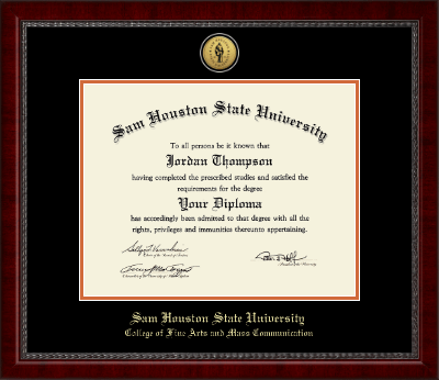 Sam Houston State University diploma frame - Gold Engraved Medallion Diploma Frame in Sutton