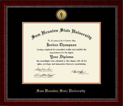 Sam Houston State University diploma frame - Gold Engraved Medallion Diploma Frame in Sutton