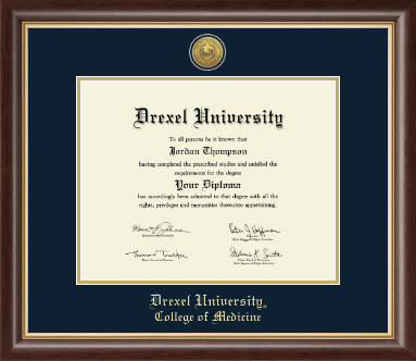 Drexel University diploma frame - Gold Engraved Medallion Diploma Frame in Hampshire