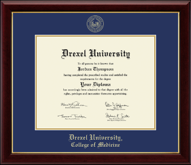 Drexel University diploma frame - Gold Embossed Diploma Frame in Gallery