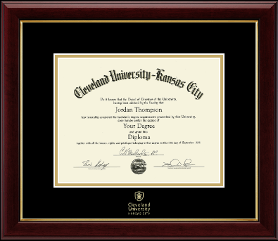 Cleveland University-Kansas City diploma frame - Gold Embossed Diploma Frame in Gallery
