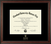 Cleveland University-Kansas City diploma frame - Gold Embossed Diploma Frame in Studio