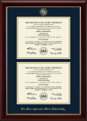 Pennsylvania State University diploma frame - Masterpiece Medallion Double Diploma Frame in Gallery