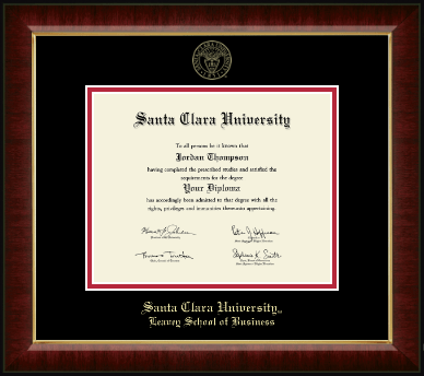 Santa Clara University diploma frame - Gold Embossed Diploma Frame in Murano