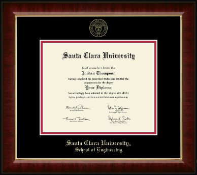 Santa Clara University diploma frame - Gold Embossed Diploma Frame in Murano