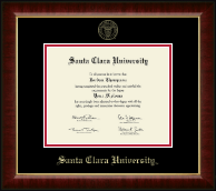 Santa Clara University Gold Embossed Diploma Frame in Murano