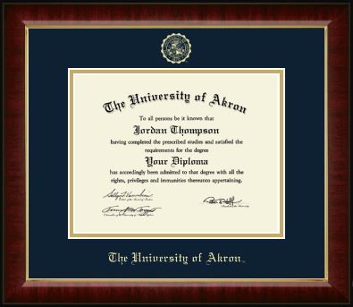 The University of Akron diploma frame - Gold Embossed Diploma Frame in Murano