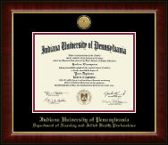 Indiana University of Pennsylvania Nursing Gold Engraved Medallion Diploma Frame in Murano