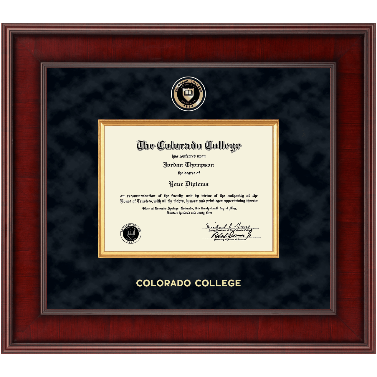 Colorado College Diploma Frame Custom Frames Online Church Hill