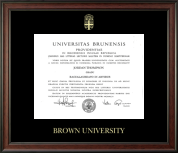Brown University Gold Embossed Diploma Frame in Studio
