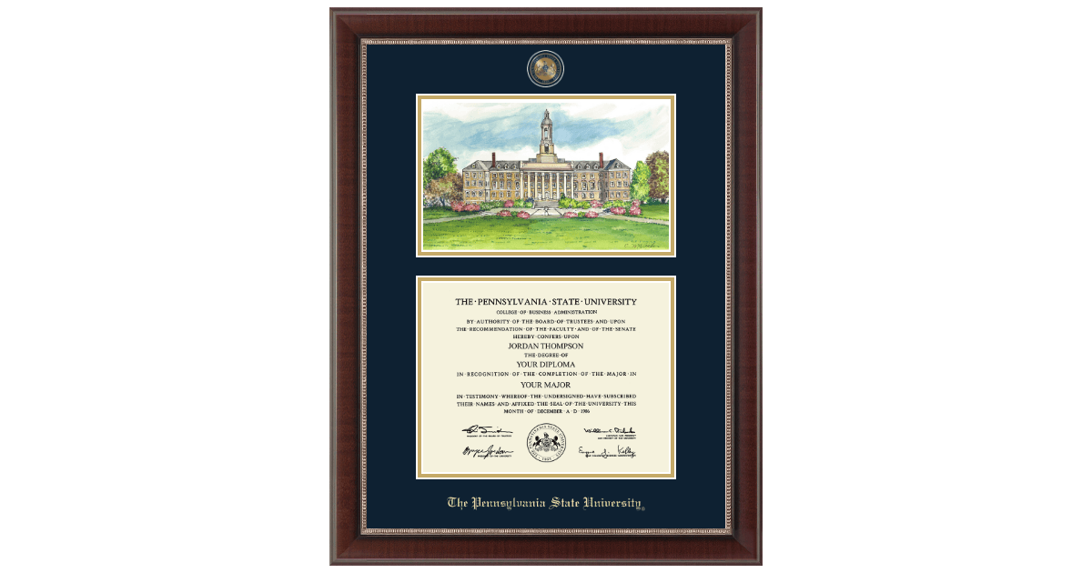 Campus Scene Masterpiece Diploma Frame in Chateau Pennsylvania State University Item 291947
