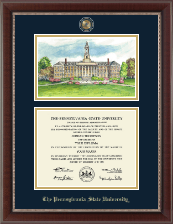 Pennsylvania State University diploma frame - Campus Scene Masterpiece Diploma Frame in Chateau