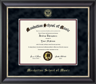 Manhattan School of Music Gold Embossed Diploma Frame in Noir