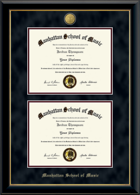 Manhattan School of Music diploma frame - 23K Double Diploma Frame in Onyx Gold