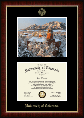 University of Colorado diploma frame - Campus Scene 'Winter Photo' Diploma Frame in Murano
