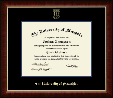 The University of Memphis diploma frame - Gold Embossed Diploma Frame in Murano