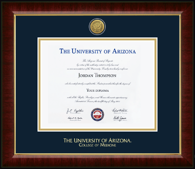 The University of Arizona diploma frame - Gold Engraved Medallion Diploma Frame in Murano