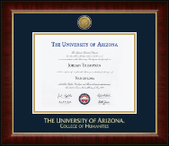 The University of Arizona Gold Engraved Medallion Diploma Frame in Murano