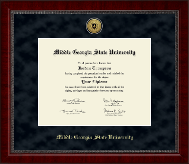 Middle Georgia State University diploma frame - Gold Engraved Medallion Diploma Frame in Sutton
