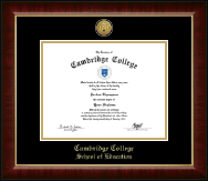 Cambridge College diploma frame - Gold Engraved Medallion Diploma Frame in Murano