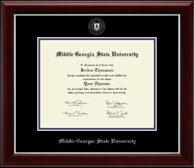 Middle Georgia State University diploma frame - Silver Embossed Diploma Frame in Gallery Silver