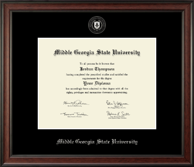 Middle Georgia State University diploma frame - Silver Embossed Diploma Frame in Studio