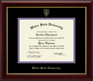 Weber State University diploma frame - Gold Embossed Diploma Frame in Gallery