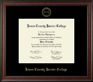 Jones County Junior College diploma frame - Gold Embossed Diploma Frame in Studio