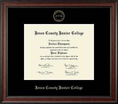 Jones County Junior College diploma frame - Gold Embossed Diploma Frame in Studio