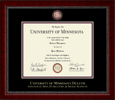 University of Minnesota Duluth diploma frame - Masterpiece Medallion Diploma Frame in Sutton