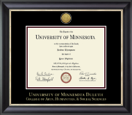 University of Minnesota Duluth diploma frame - Gold Engraved Medallion Diploma Frame in Noir