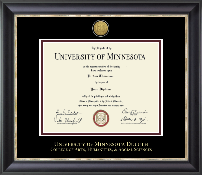 University of Minnesota Duluth diploma frame - Gold Engraved Medallion Diploma Frame in Noir