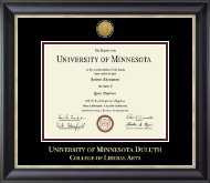 University of Minnesota Duluth diploma frame - Gold Engraved Medallion Diploma Frame in Noir