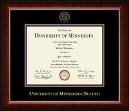 University of Minnesota Duluth Gold Embossed Diploma Frame in Murano