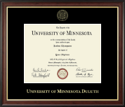 University of Minnesota Duluth Gold Embossed Diploma Frame in Studio Gold