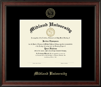 Midland University diploma frame - Gold Embossed Diploma Frame in Studio
