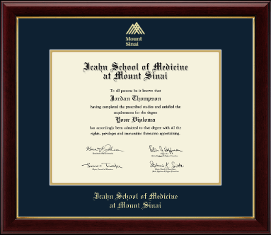Icahn School of Medicine at Mount Sinai diploma frame - Gold Embossed Diploma Frame in Gallery