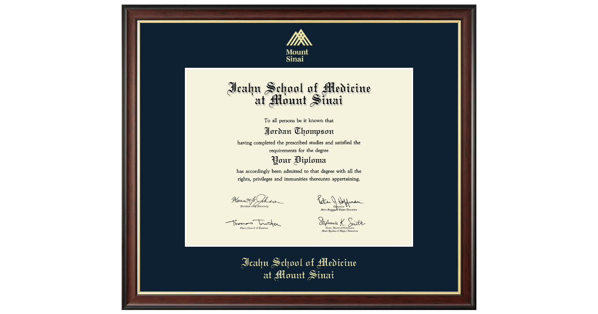 Gold Embossed Diploma Frame in Studio Gold Icahn School of Medicine at